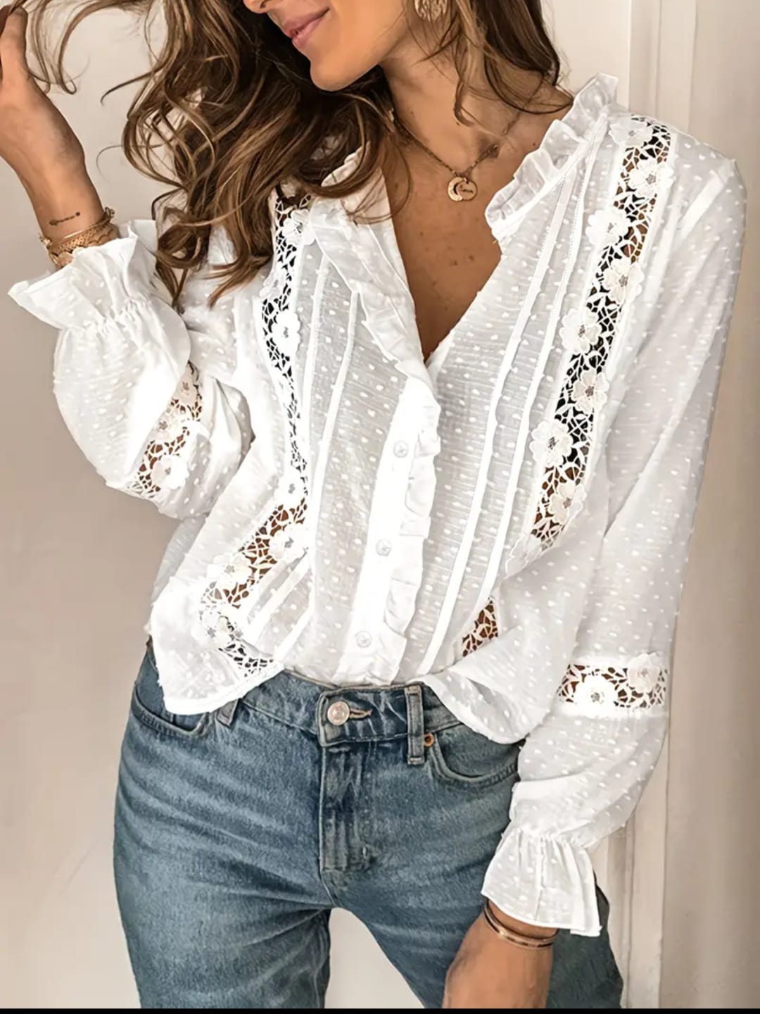 Camisa Romance Poá