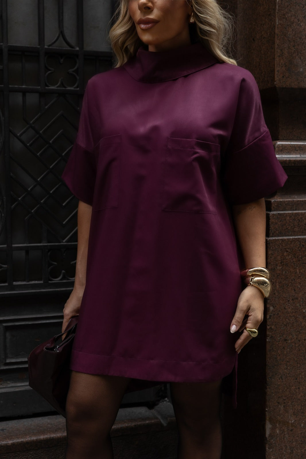 Vestido Liberty em Viscose Bordô – Conforto casual com toque sofisticado