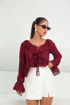 Blusa Tenesse Chiffon – Romantismo e Sofisticação em uma Peça Versátil