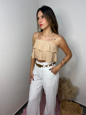 Cropped de Babado em Algodão – Conforto, frescor e delicadeza em uma peça versátil