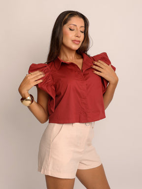 Camisa Alana Tricoline – Sofisticação Versátil com Toque Exclusivo