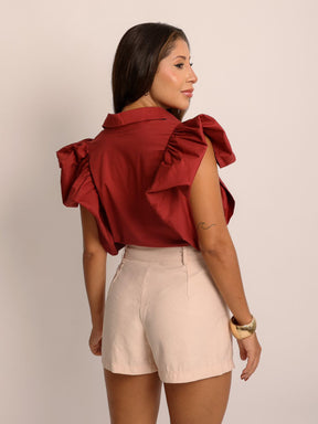 Camisa Alana Tricoline – Sofisticação Versátil com Toque Exclusivo